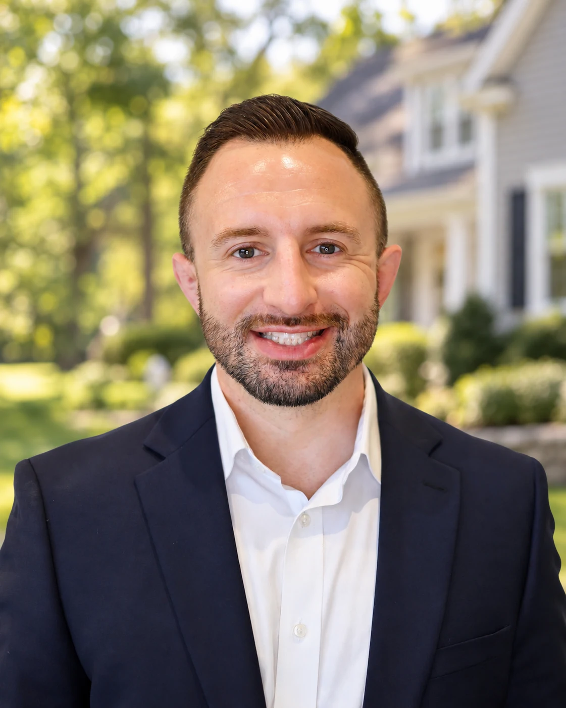 Matthew Foley portrait with a Southern New Hampshire residential backdrop